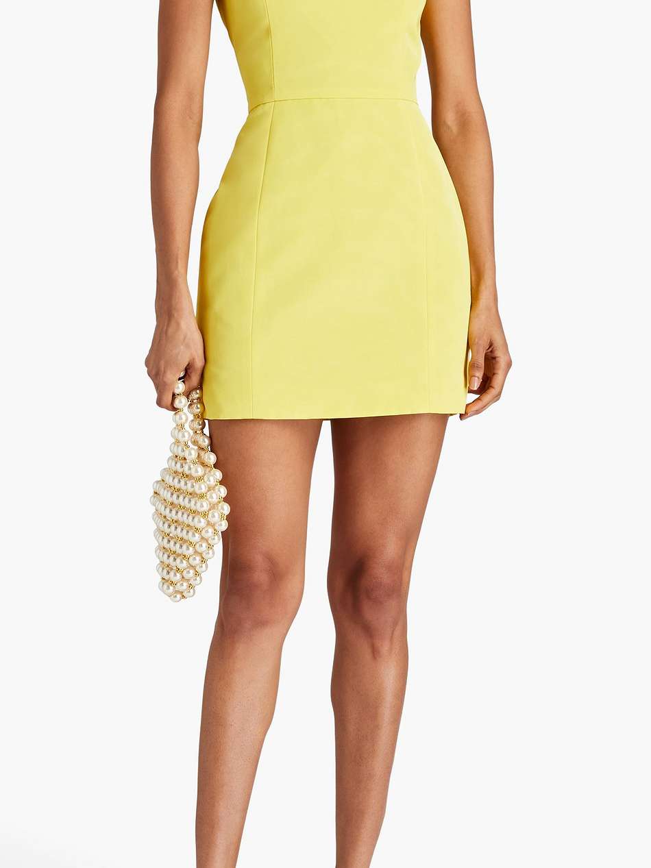 convertible cotton-blend faille mini dress