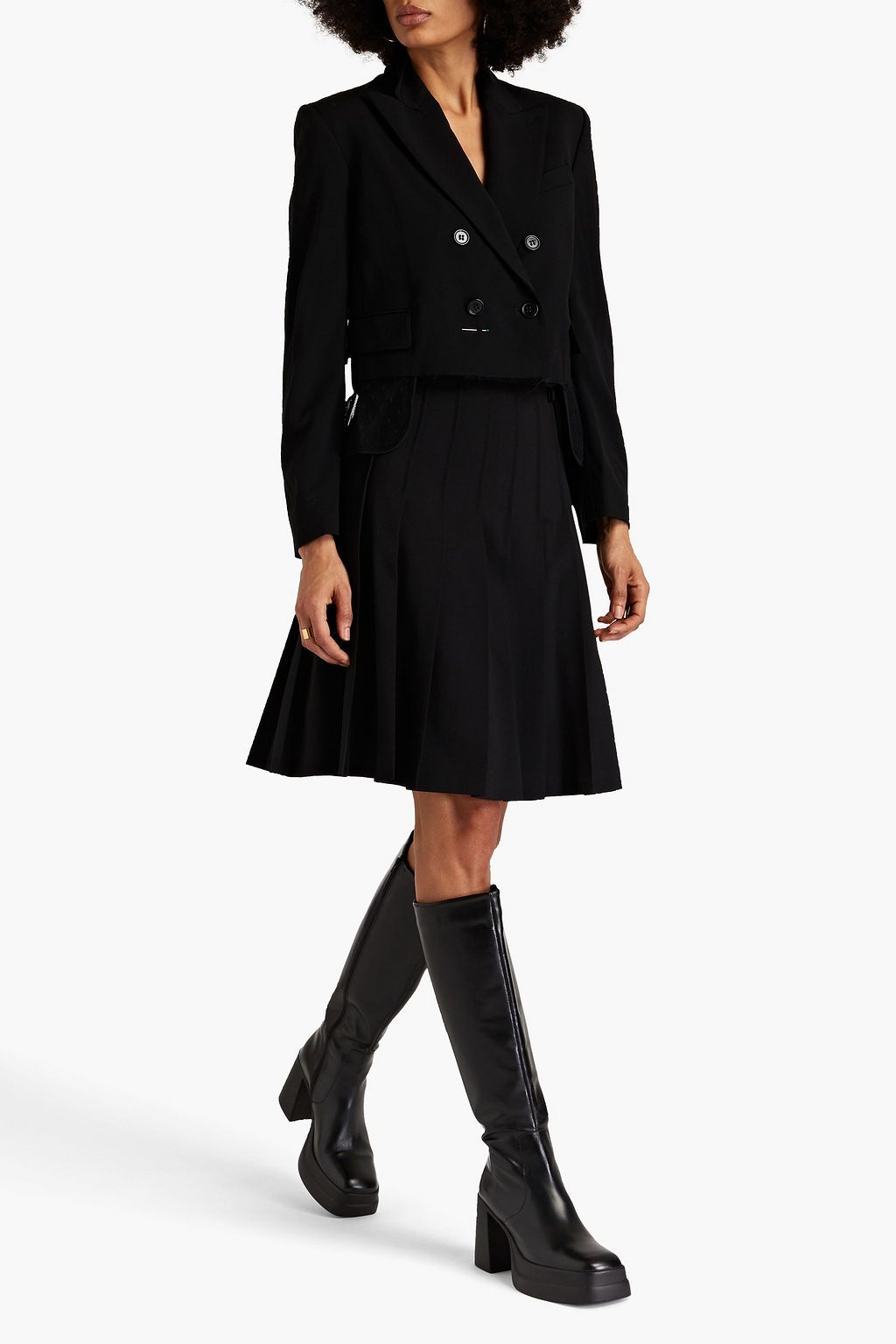 REDVALENTINO بليزر من التويل بحواف من قماش بوان ديسبري بصفين من الأزرار