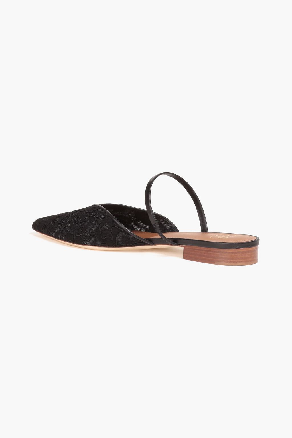 MALONE SOULIERS Marla Mules aus schnurgebundener Spitze mit Lederbesatz