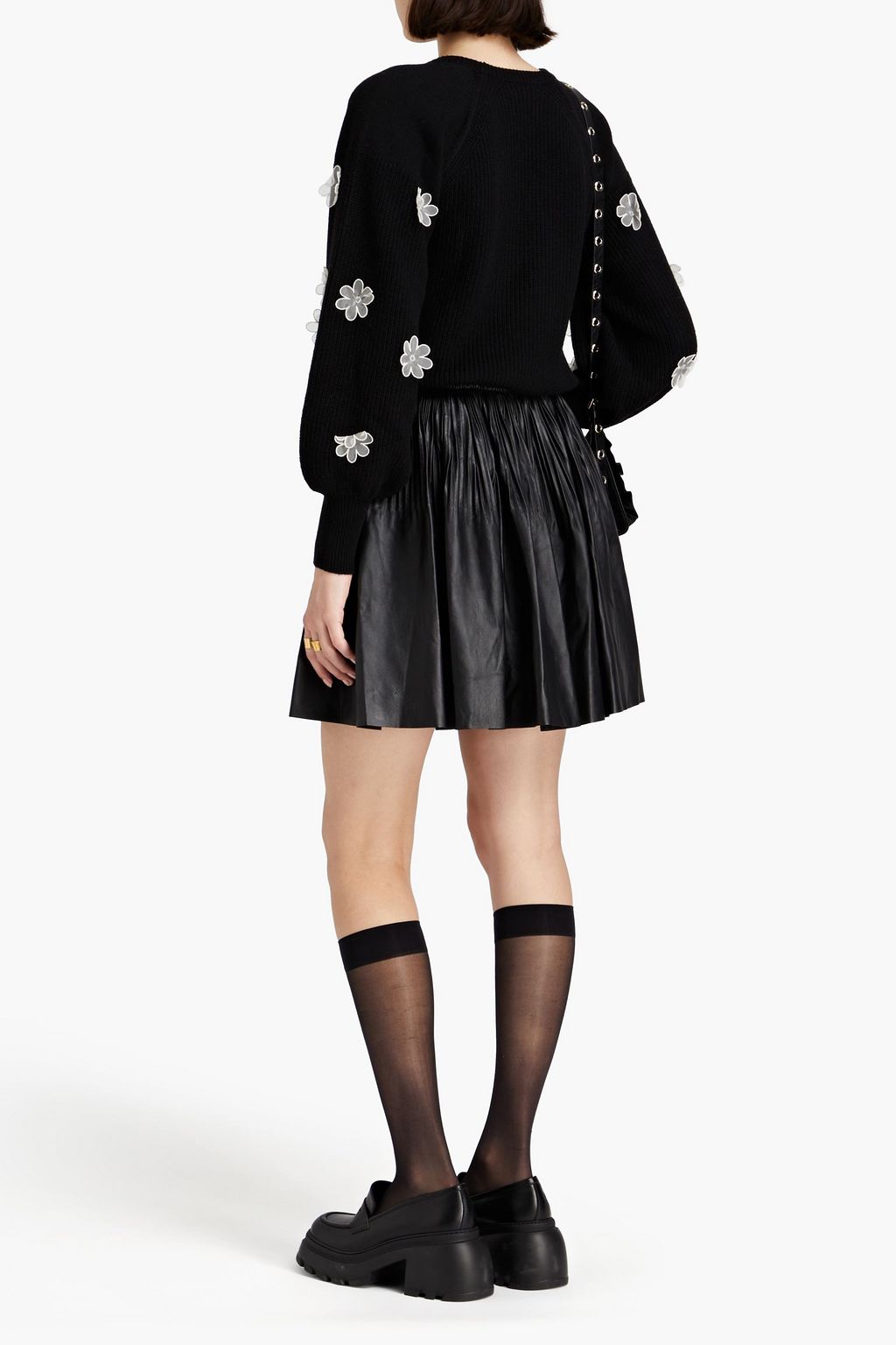 REDVALENTINO تنورة قصيرة مصنوعة من جلد بليسيه