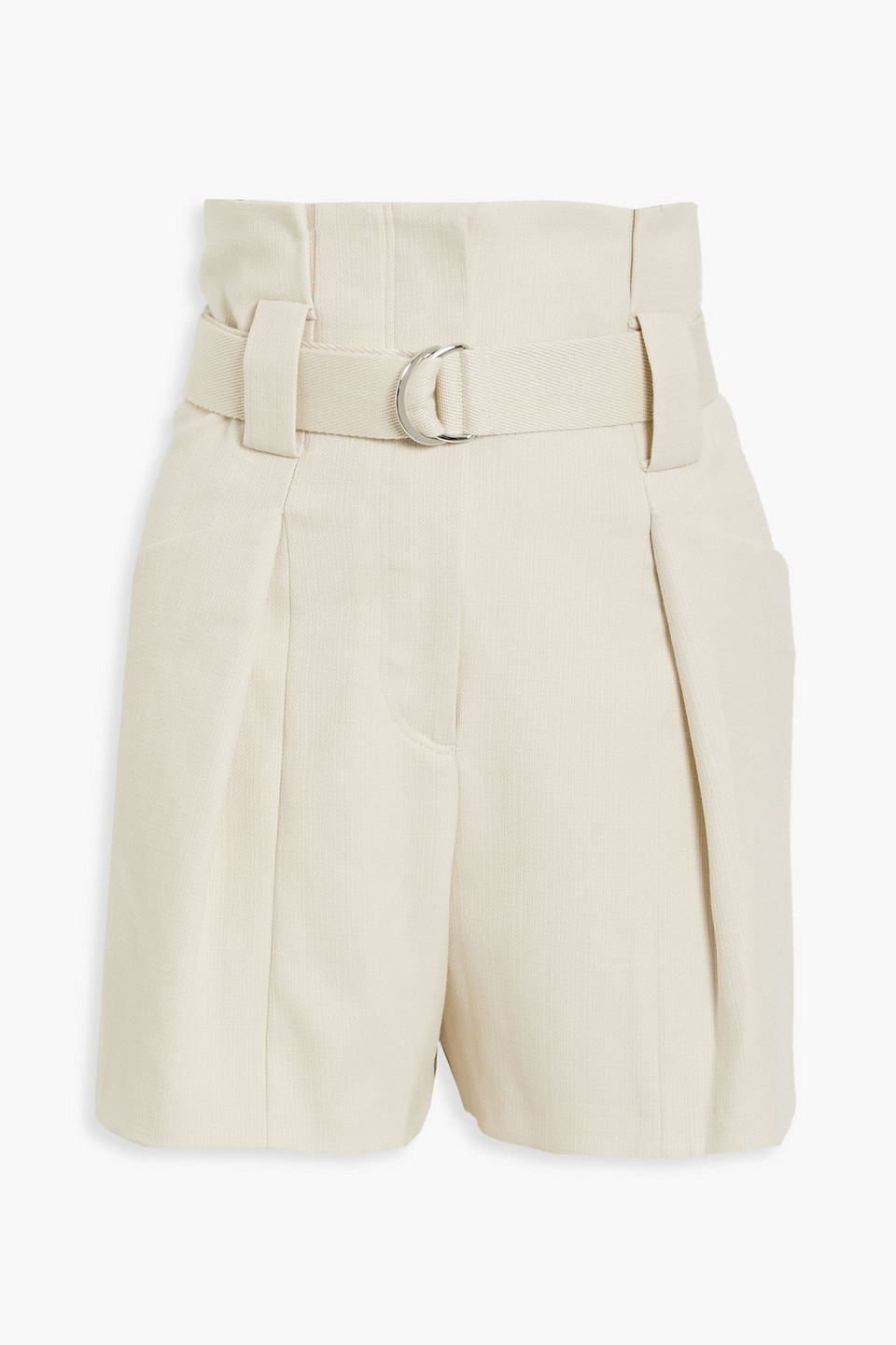 Shop Iro Mida Belted Woven Shorts In Cream