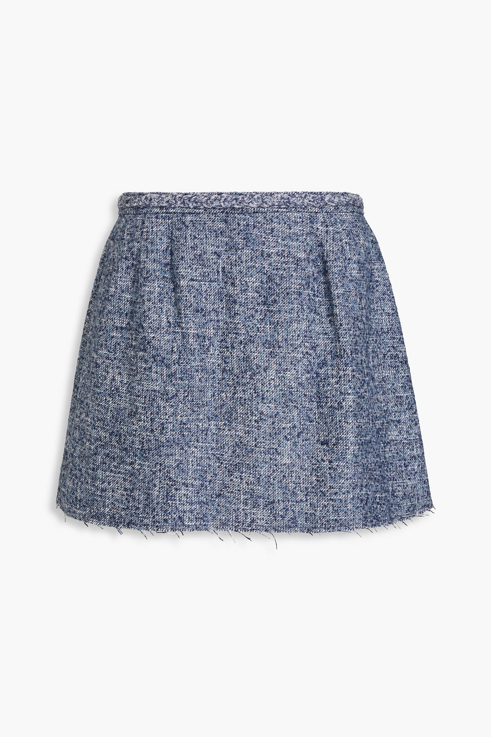Red Valentino Bouclé-tweed Mini Skirt In Blue