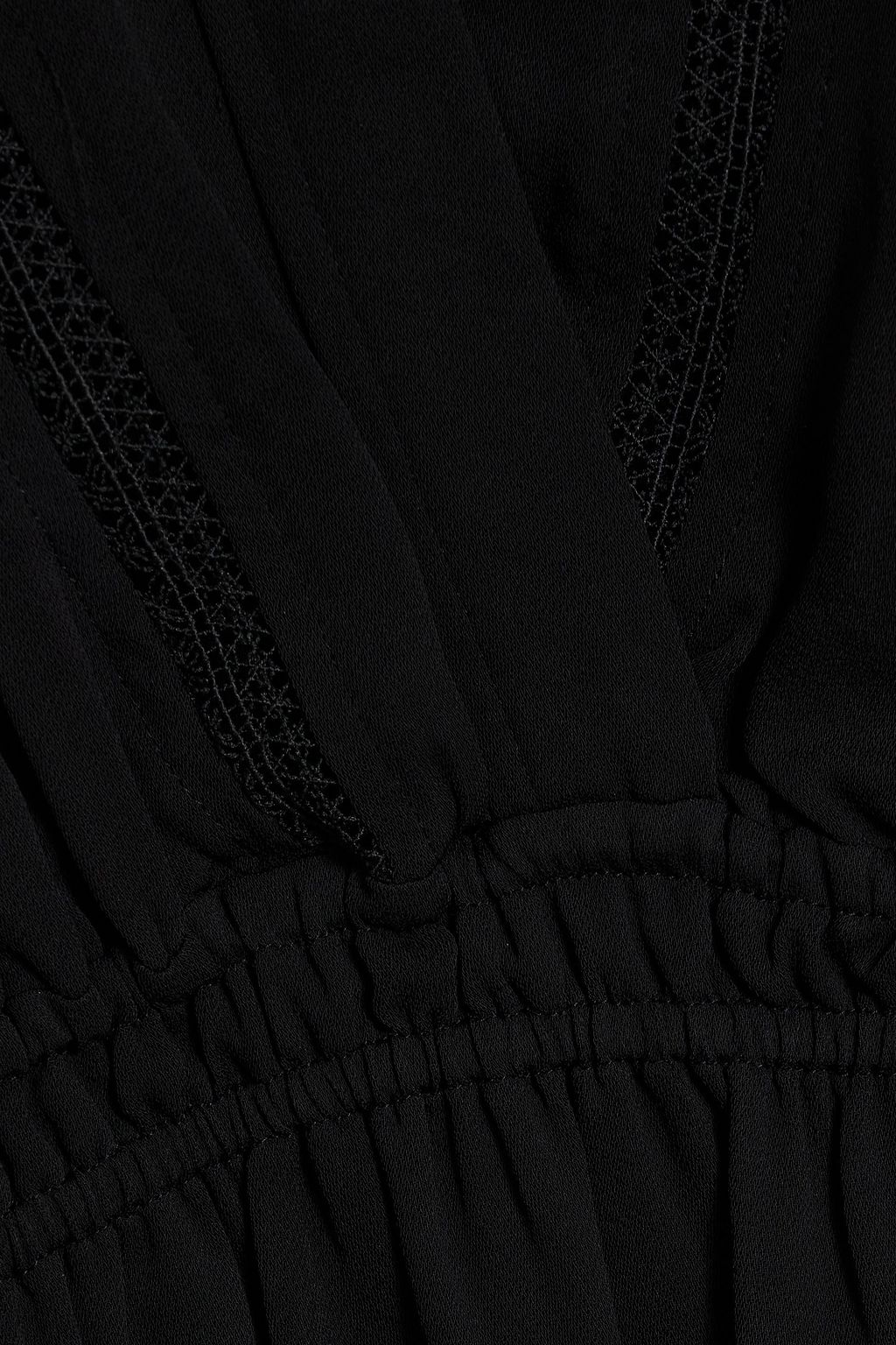 IRO Finra lace-paneled crepe blouse