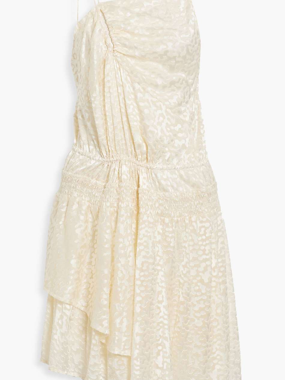 leodie asymmetric cutout fil coupé chiffon dress