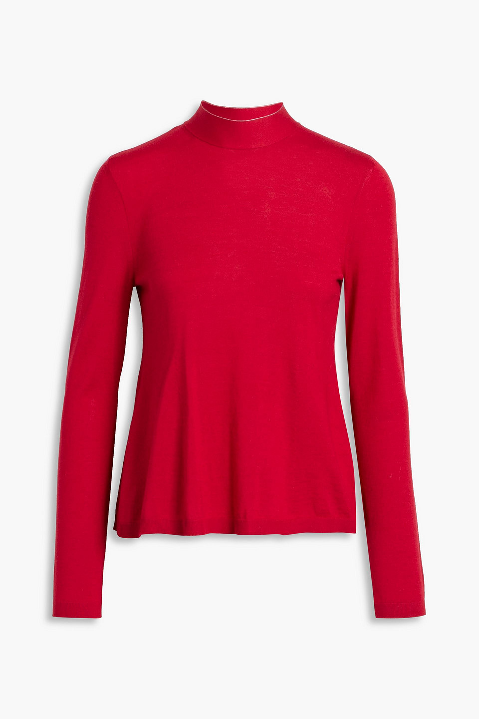 Red Valentino Wool, Silk And Cashmere-blend Turtleneck Sweater In Red