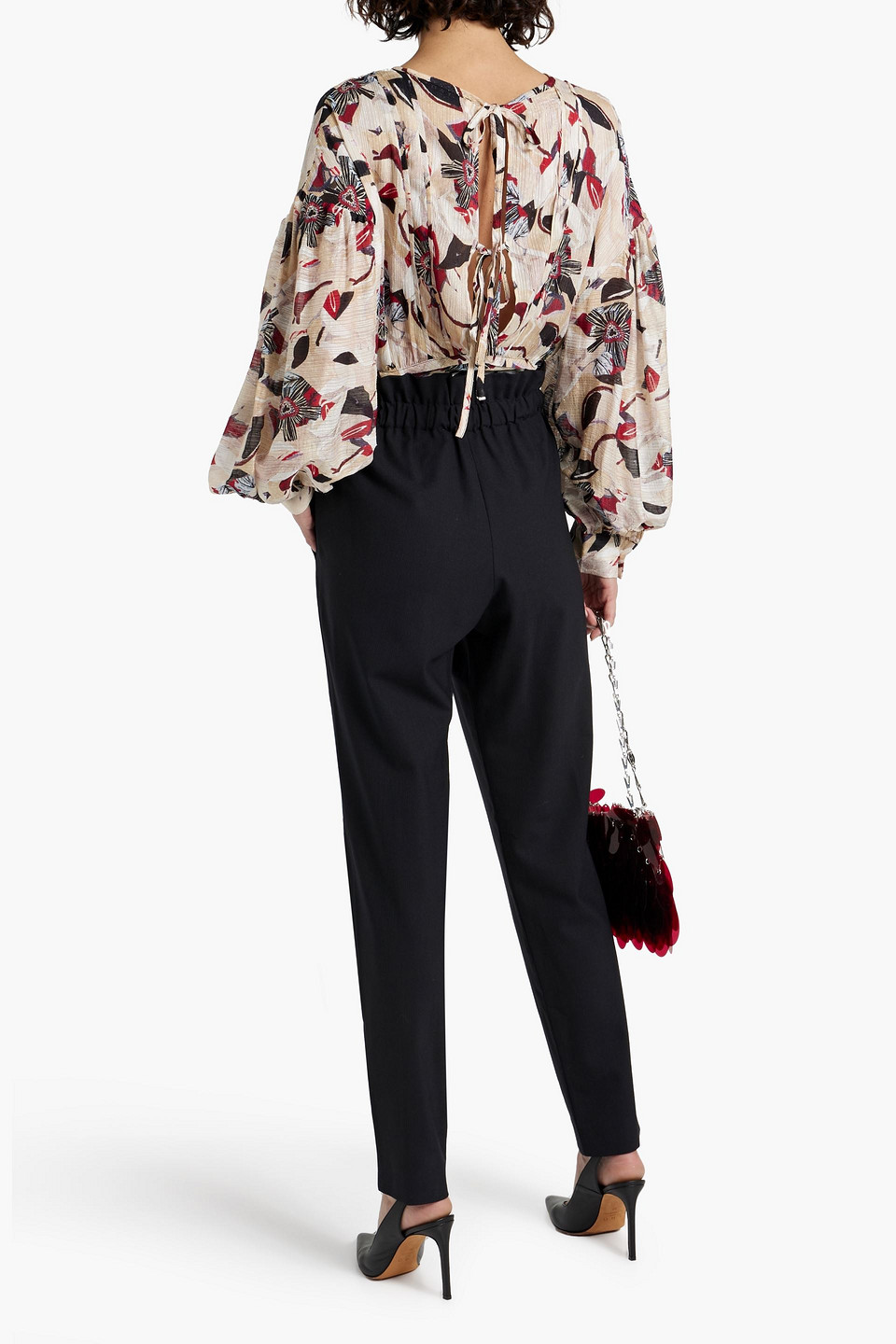 Shop Iro Dunna Floral-print Jacquard Blouse In Beige