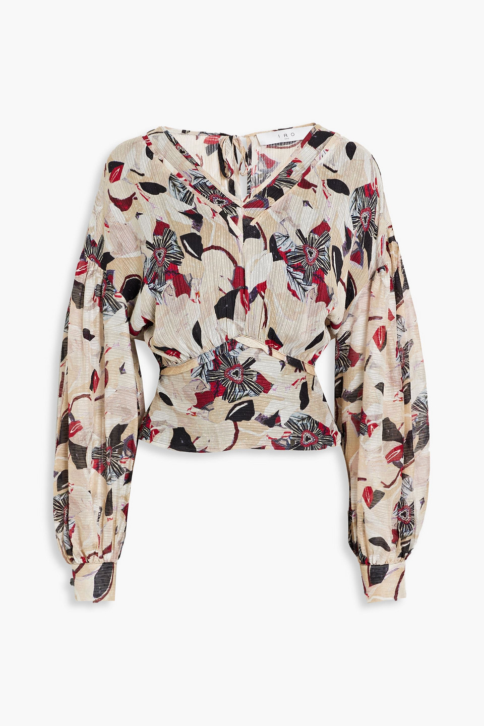 Shop Iro Dunna Floral-print Jacquard Blouse In Beige