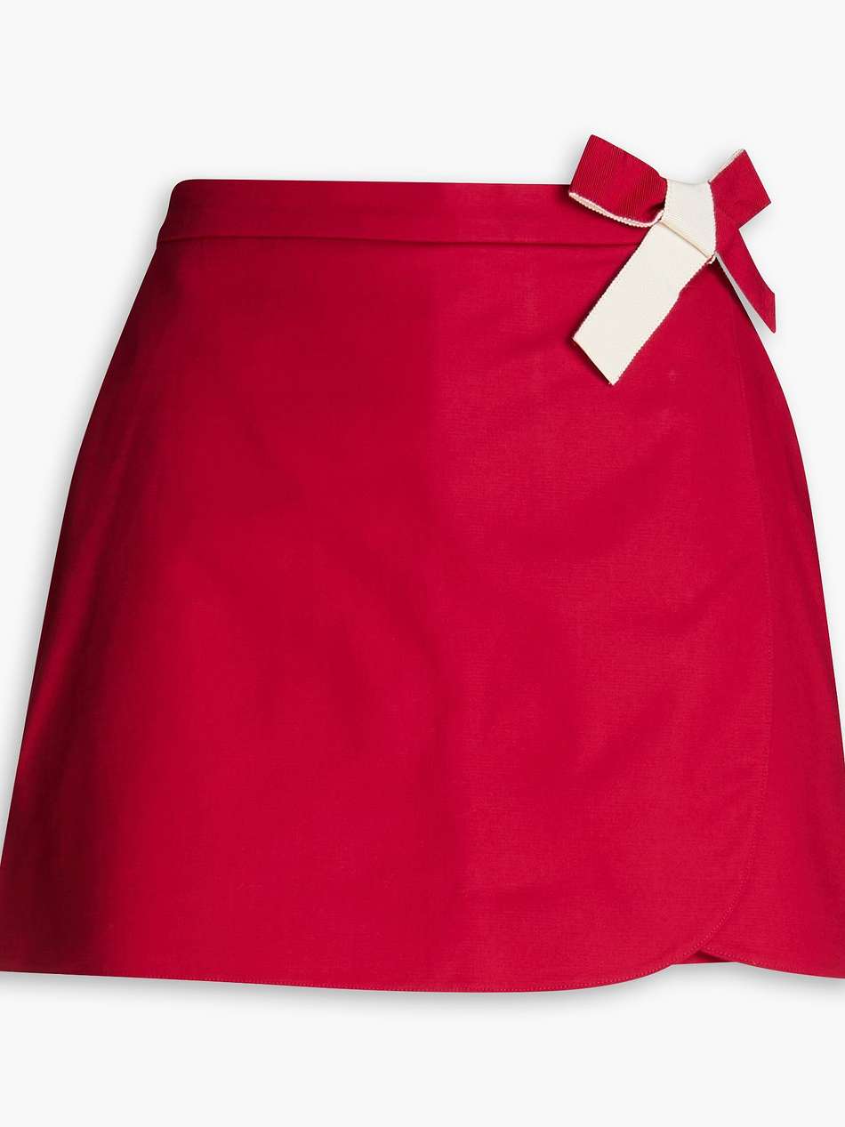 skirt-effect bow-detailed cotton-blend shorts