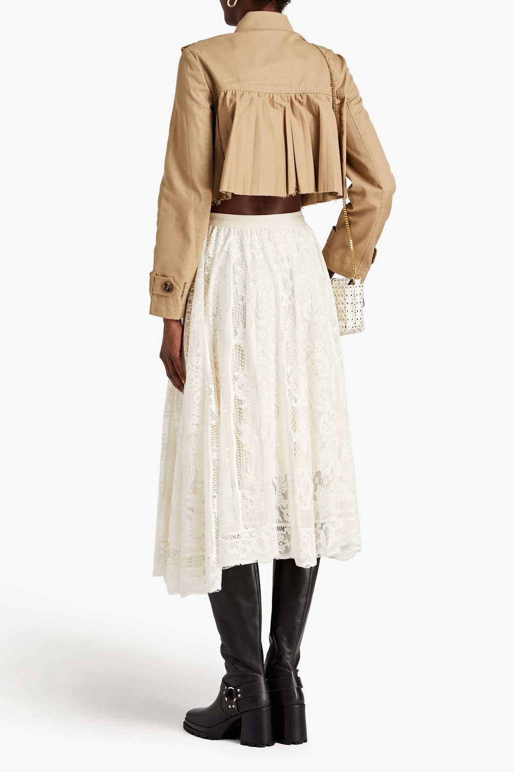 REDVALENTINO Cropped double-breasted cotton-blend twill jacket