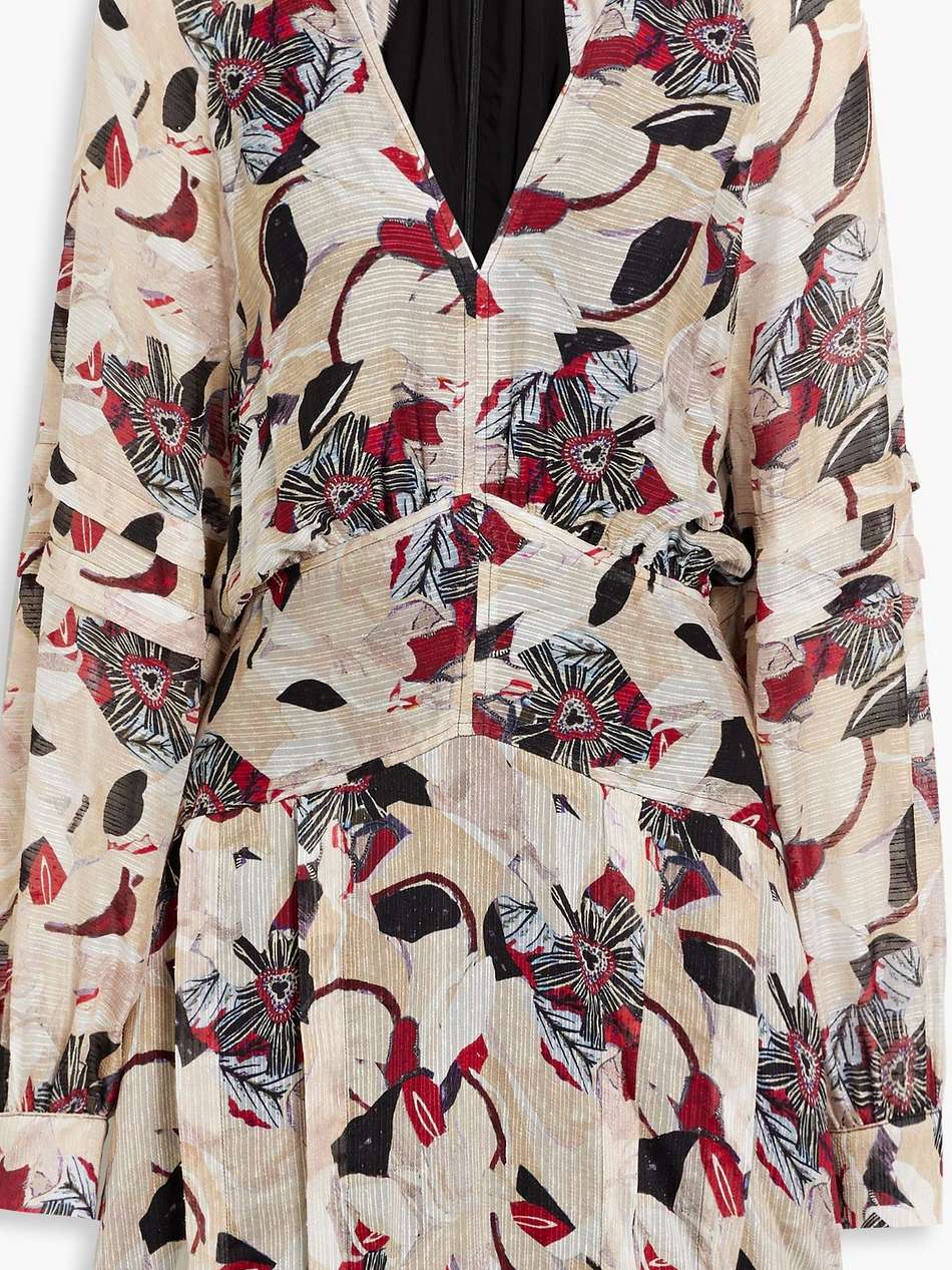 darsa floral-print jacquard mini dress