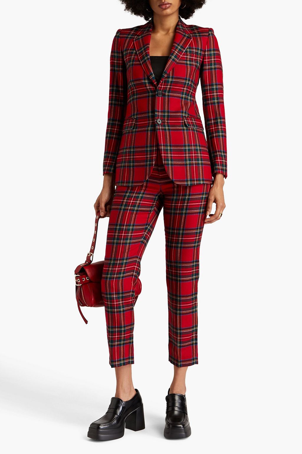 REDVALENTINO Checked wool-twill blazer