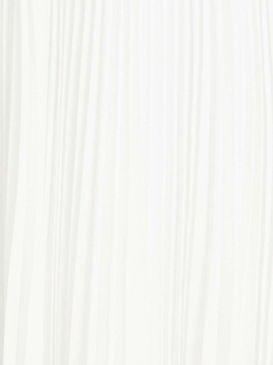 guipure lace-paneled pleated crepe midi dress