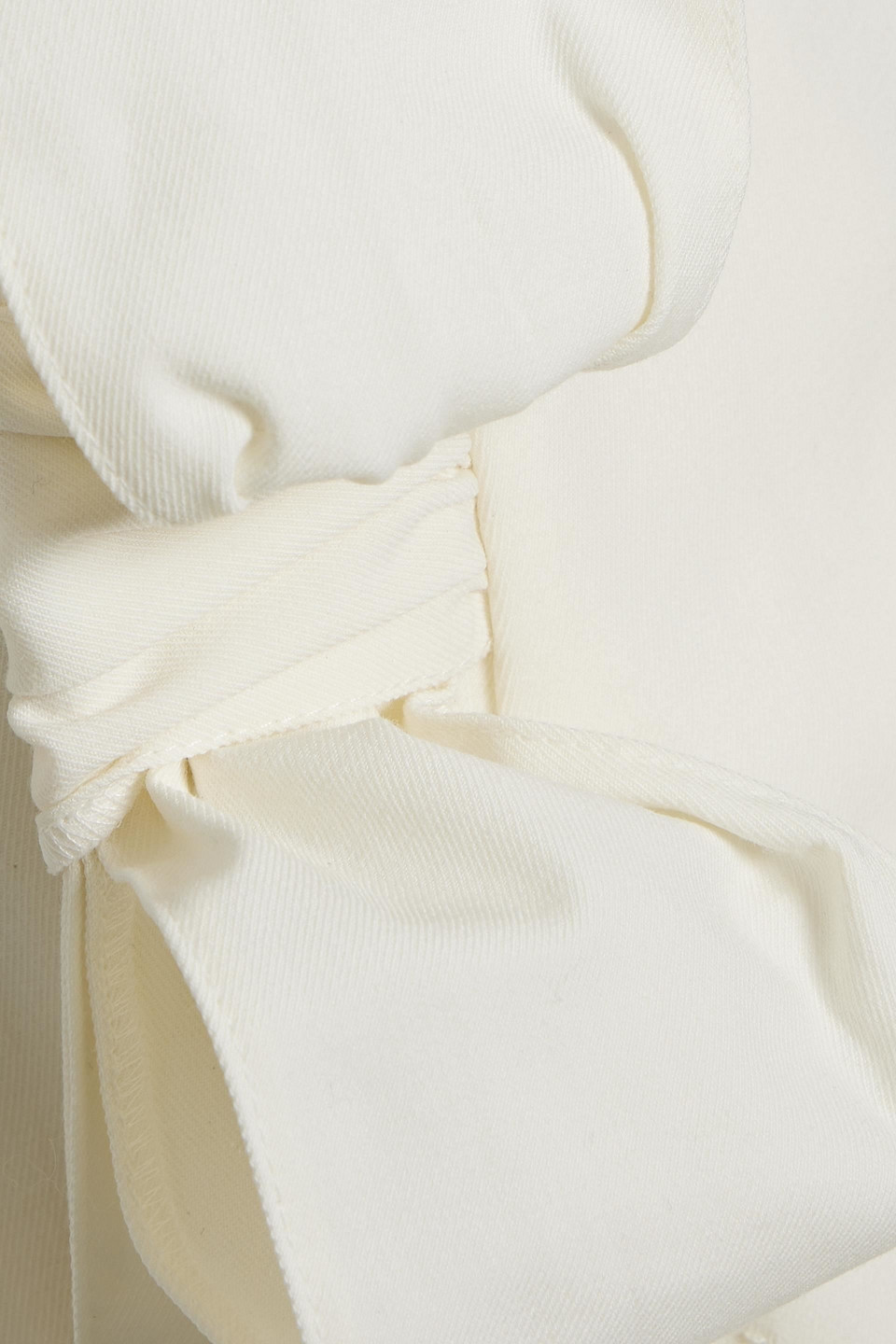 Red Valentino Bow-embellished Twill Shorts In Ivory