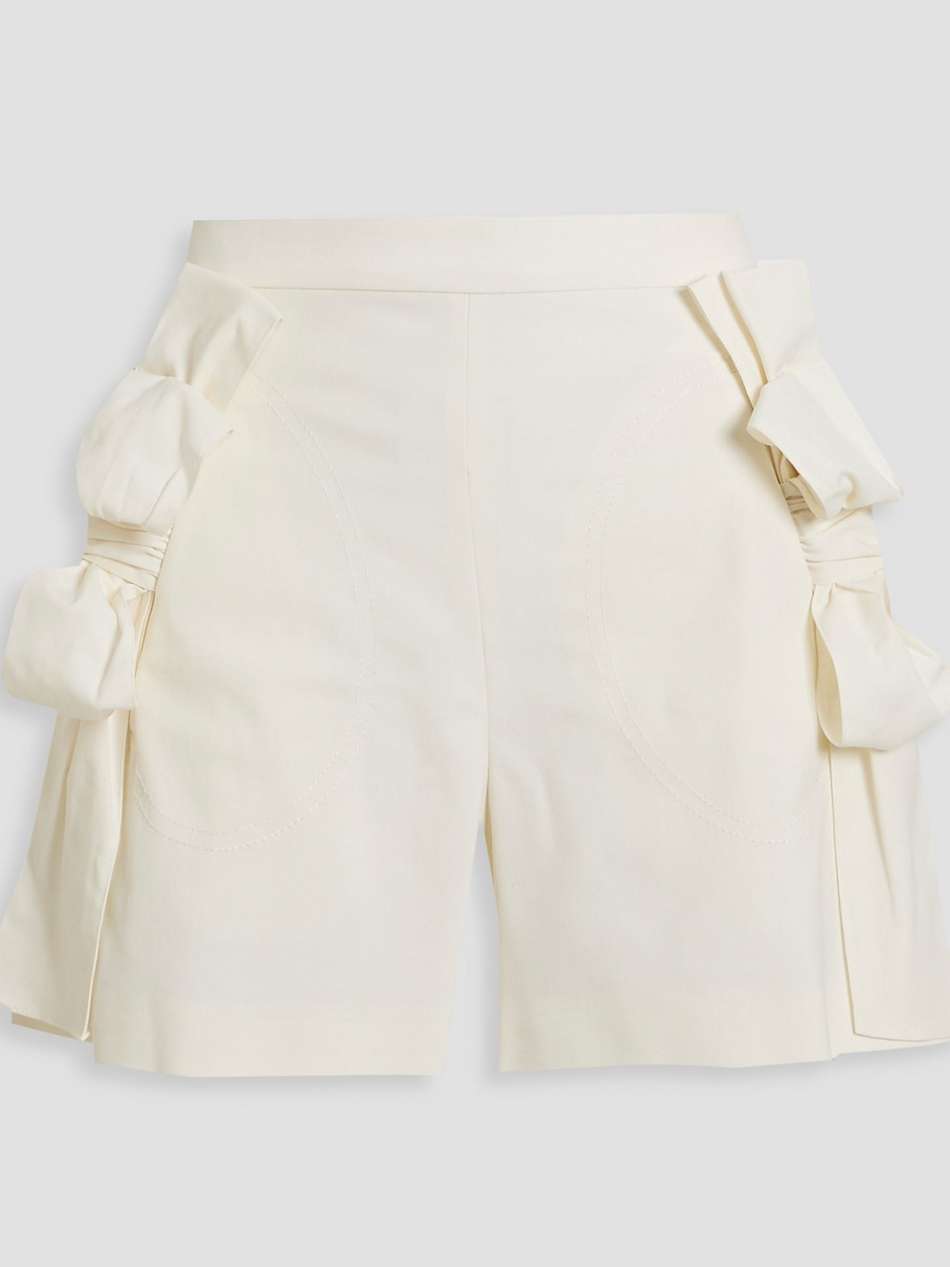 bow-detailed twill shorts