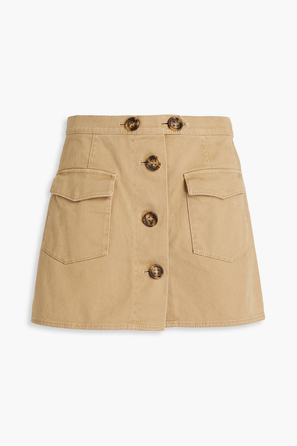 Red Valentino Skirt-effect Denim Shorts In Neutral