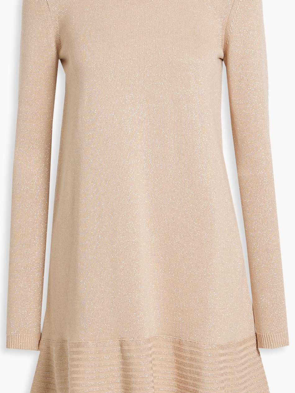 ruffled metallic cotton-blend mini dress