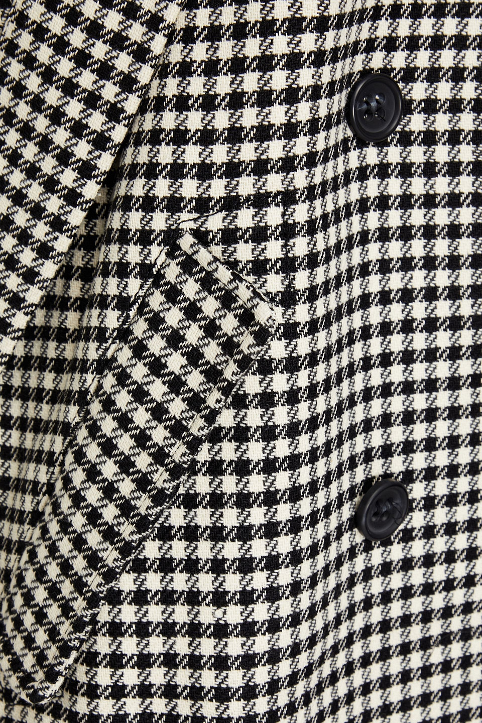 Red Doppelreihiges Cape Aus Tweed Aus Einer Wollmischung Mit Hahnentrittmuster In Black