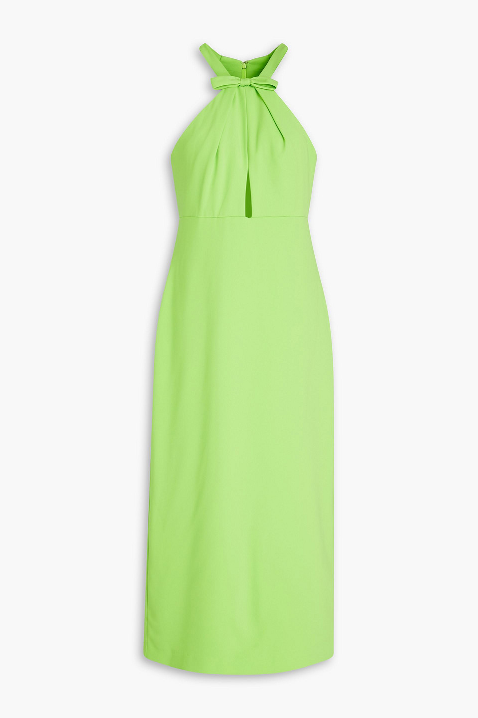 ml Monique Lhuillier Cutout Crepe Midi Dress In Lime Green