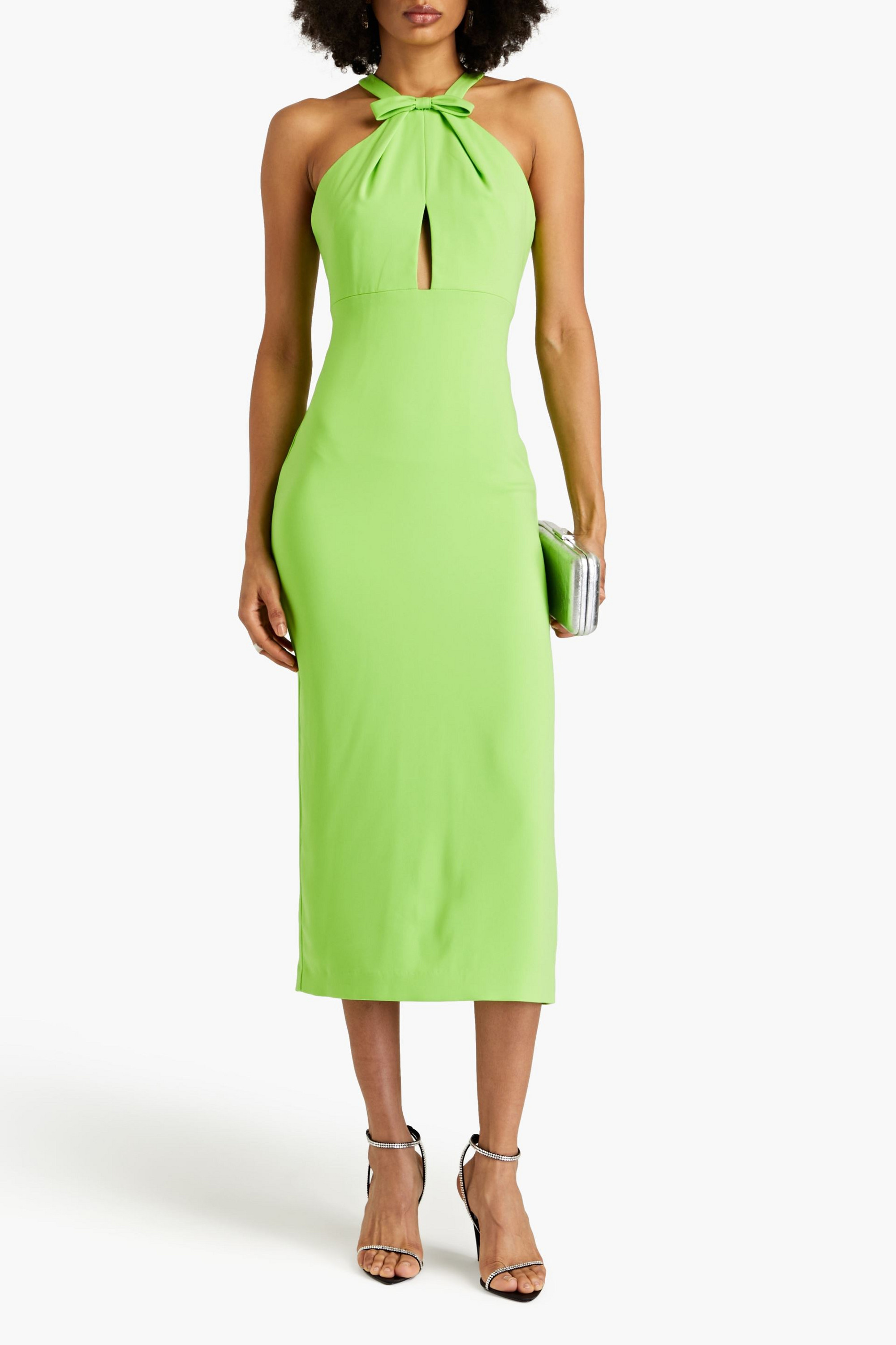 ML MONIQUE LHUILLIER Cutout crepe midi dress