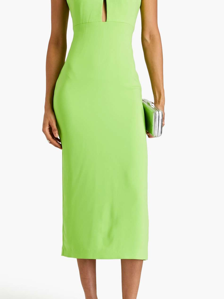 cutout crepe midi dress