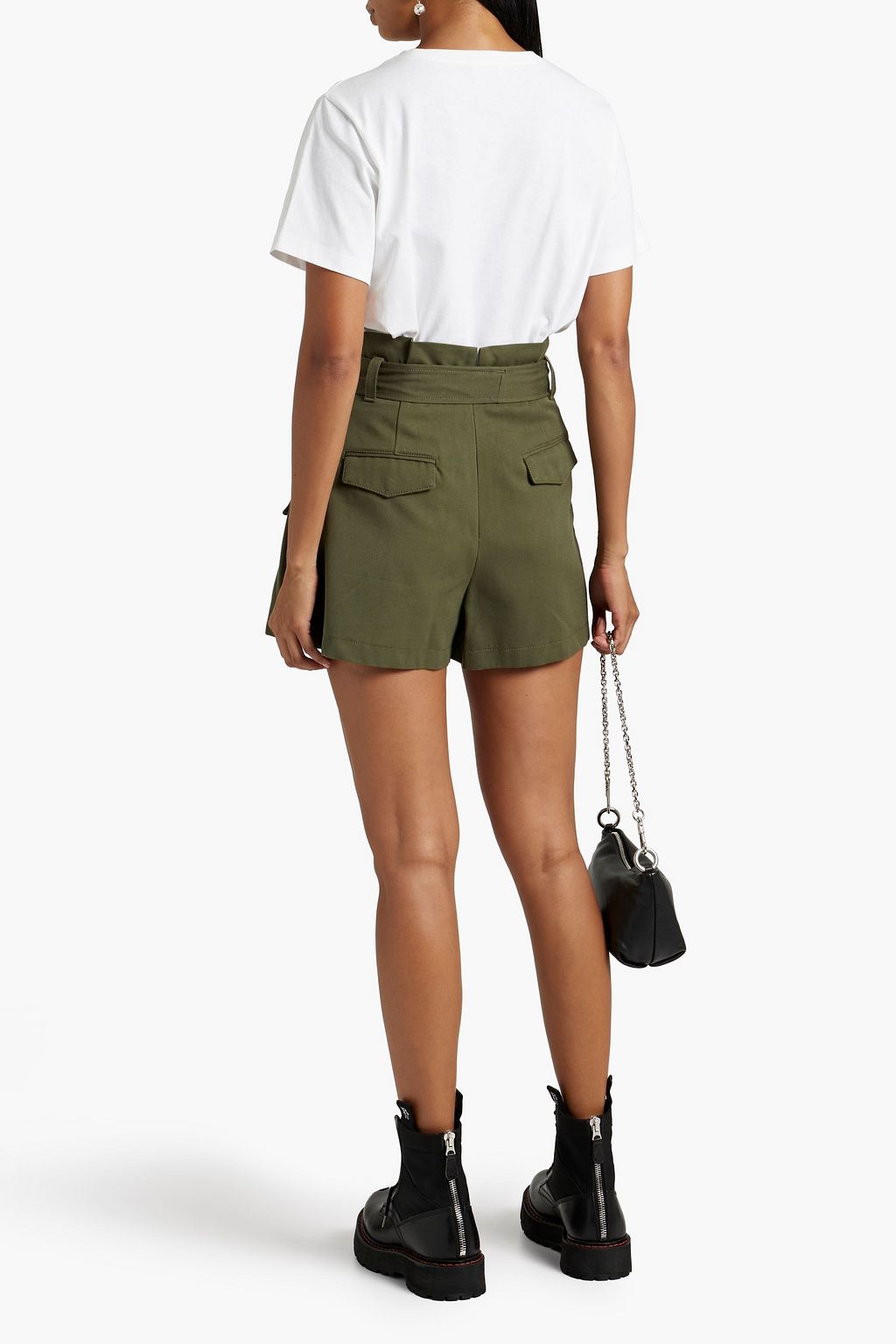 REDVALENTINO Skirt-effect cotton and wool-blend gabardine shorts