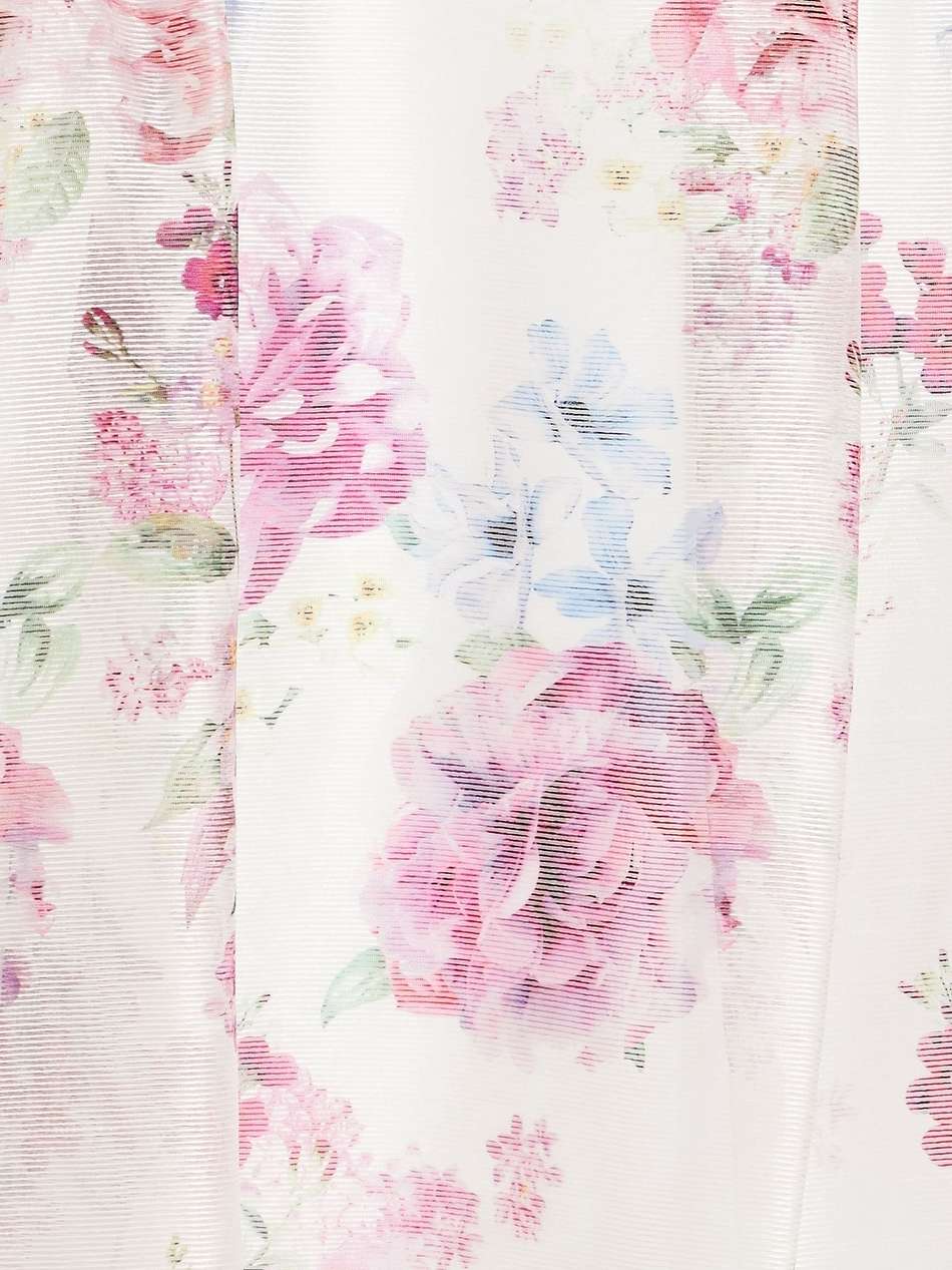 gathered floral-print organza dress