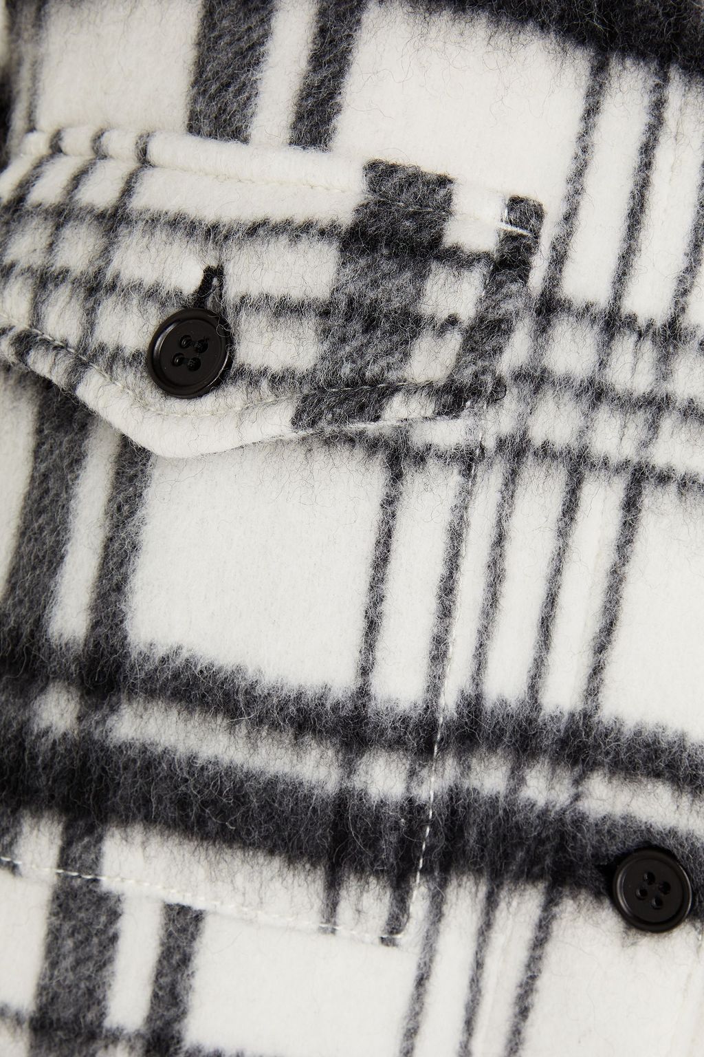 REDVALENTINO Checked brushed wool-blend felt coat