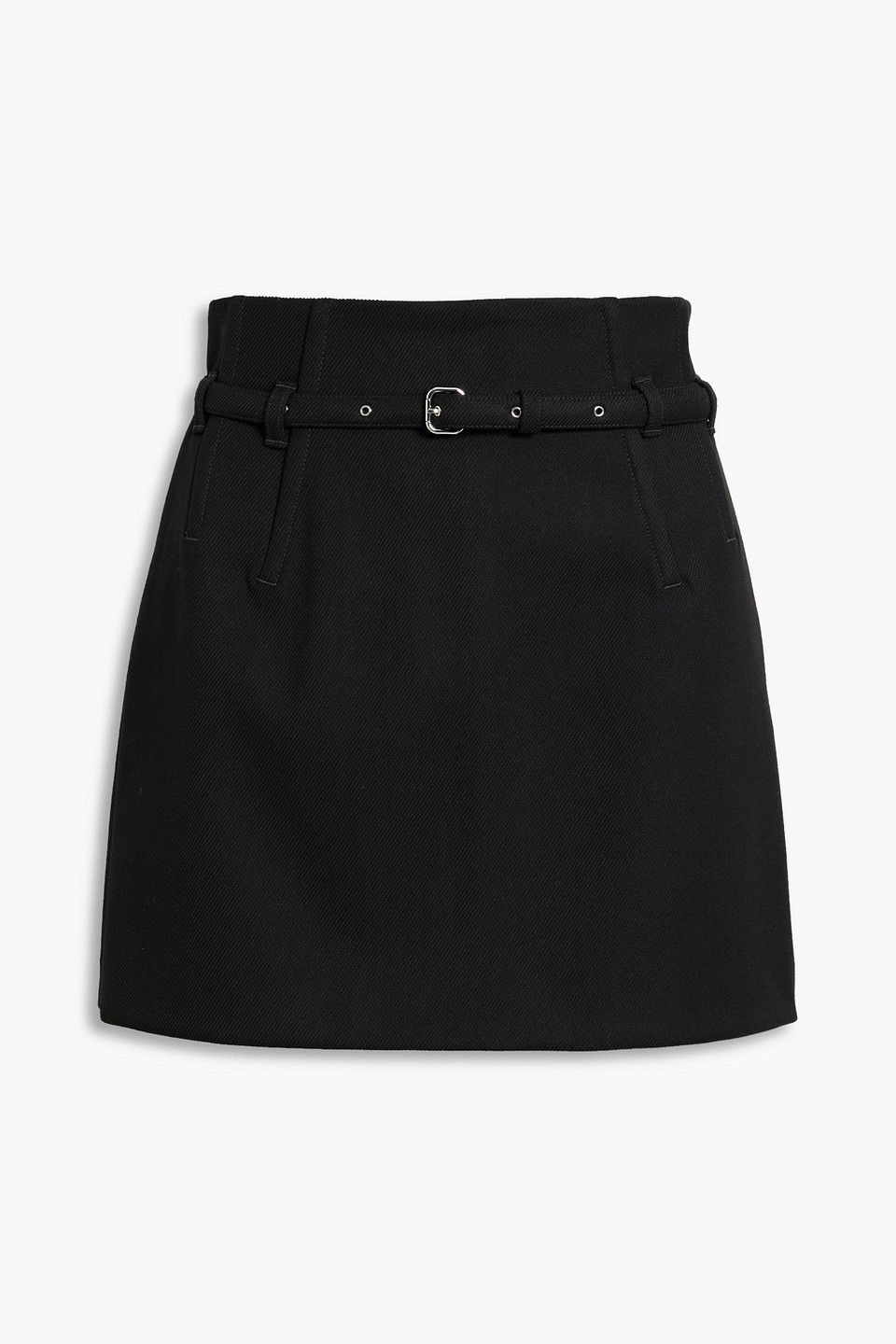 Red Valentino Skirt-effect Belted Twill Shorts In Black