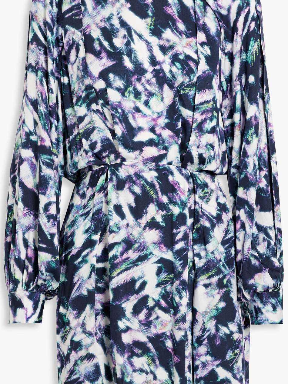 kardes cutout printed twill mini dress