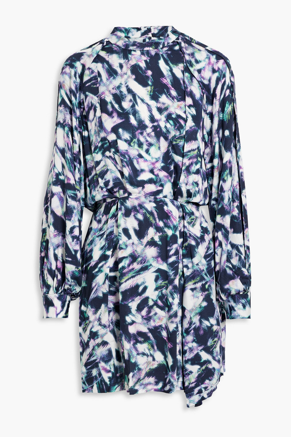 Kardes cutout printed twill mini dress