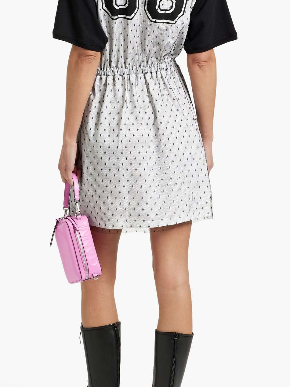 printed point d'esprit and cotton-jersey mini dress