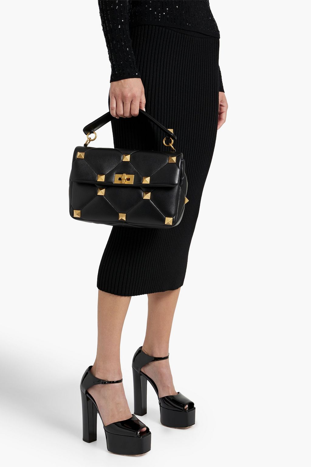 VALENTINO GARAVANI Roman Stud quilted leather shoulder bag