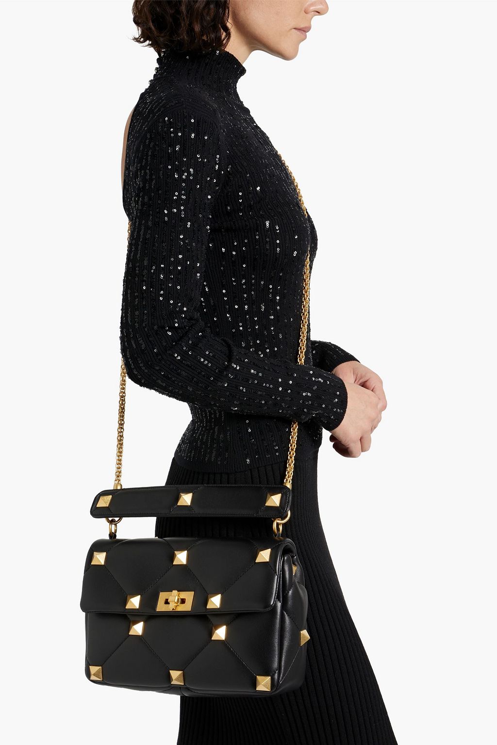 VALENTINO GARAVANI Roman Stud quilted leather shoulder bag