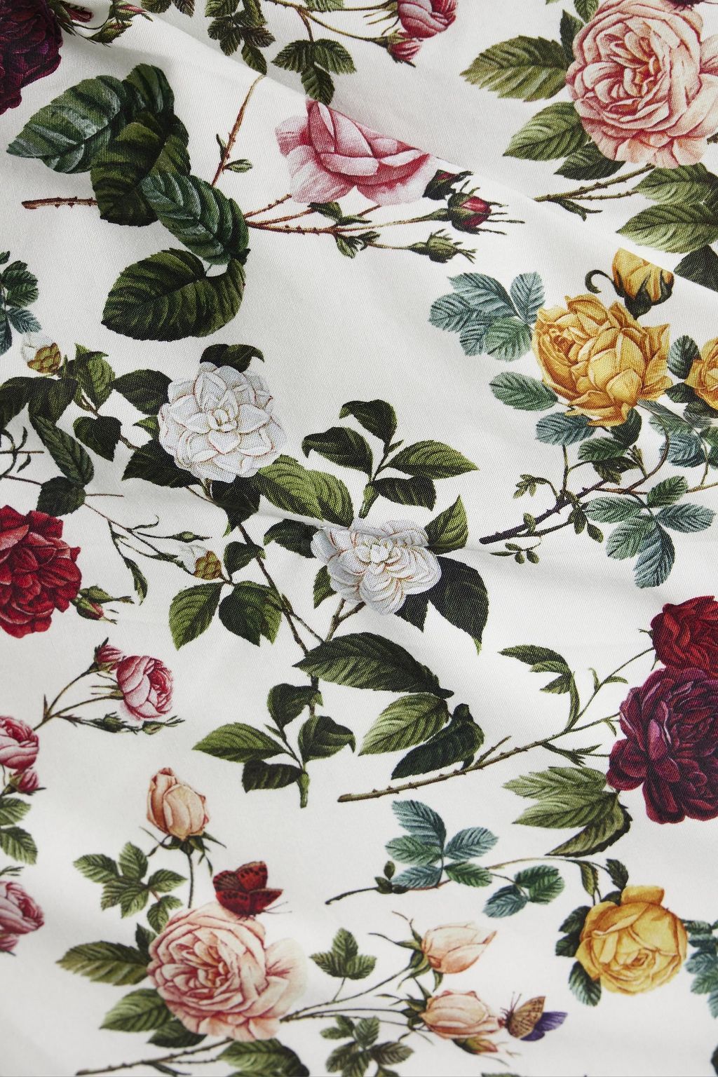 OSCAR DE LA RENTA فستان قصير بتصميم مكشوف الكتفين من قطن بوبلين مطاطي بتأثير مزموم مزين بطبعة الأزهار
