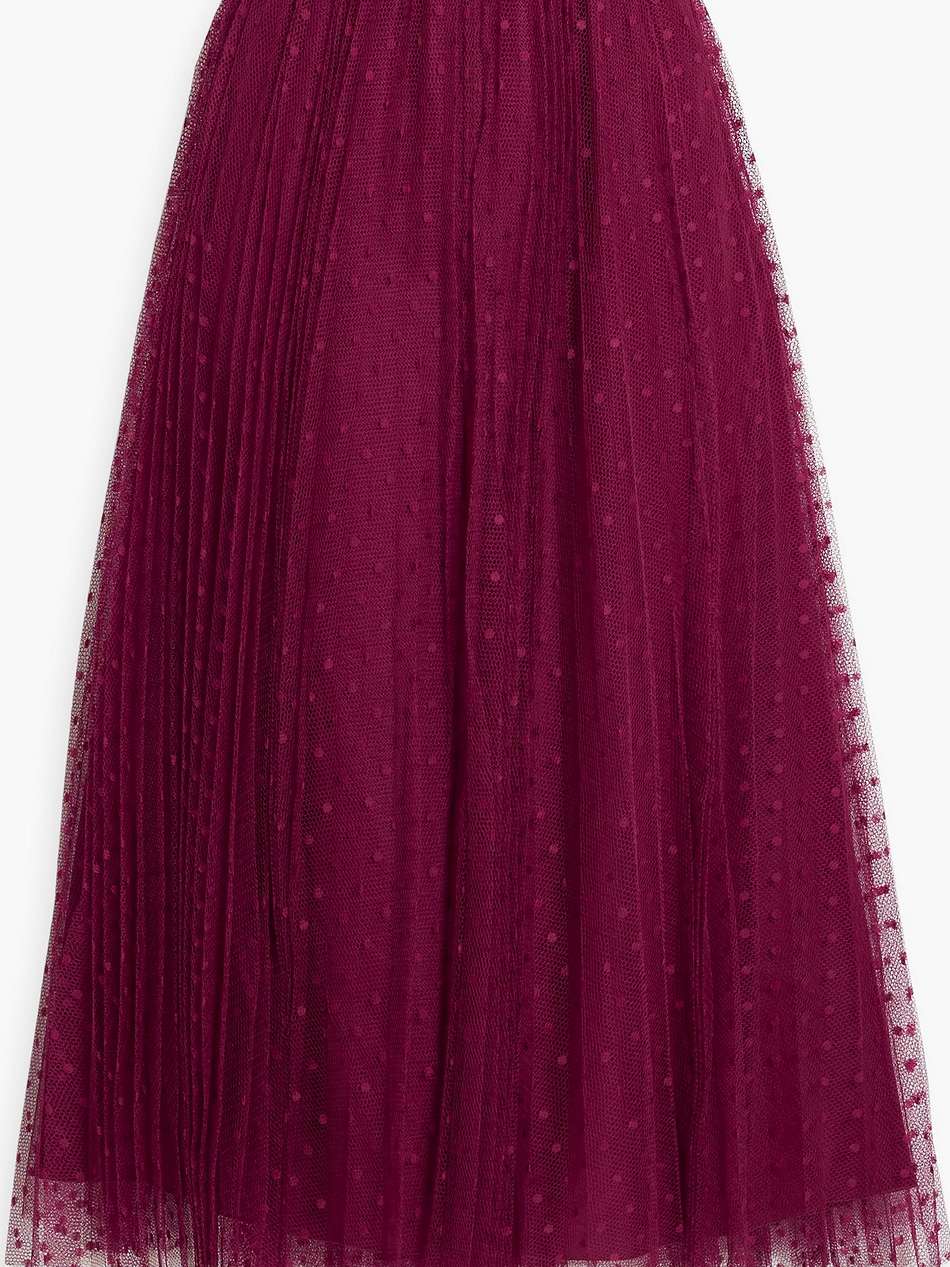 gathered point d'espirit midi skirt