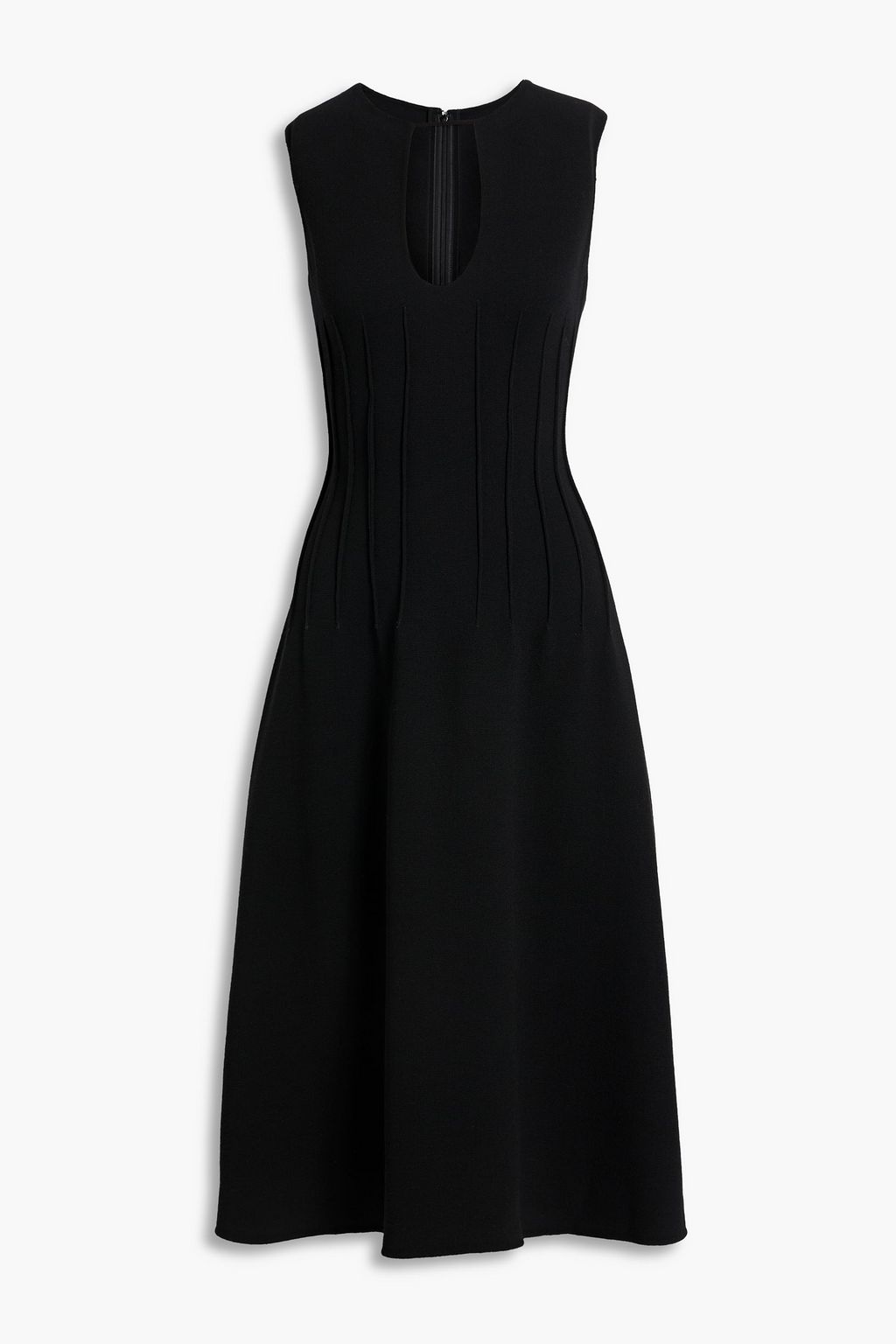 OSCAR DE LA RENTA Cutout wool-blend crepe midi dress | THE OUTNET