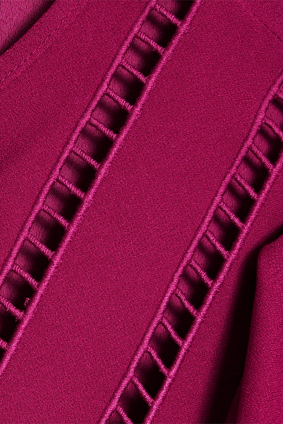 Red Valentino Lattice-trimmed Crepe Mini Dress In Magenta