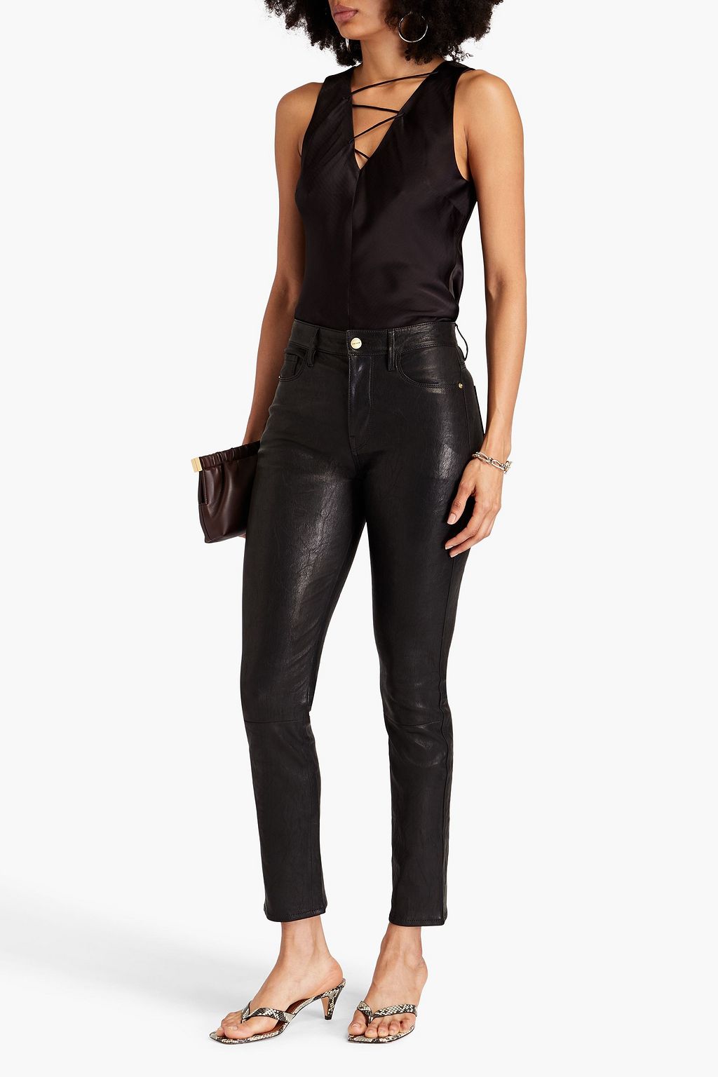 FRAME Leather skinny pants