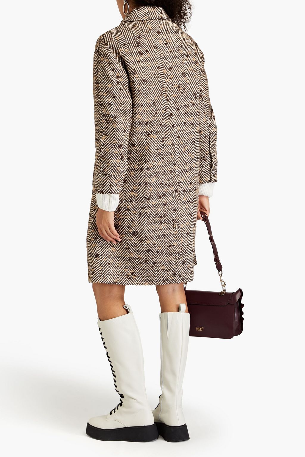 REDVALENTINO Herringbone bouclé-tweed coat