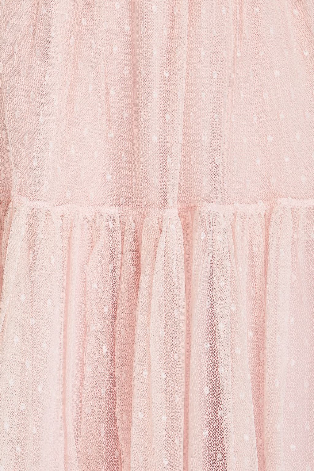 REDVALENTINO Tiered point d'espirit maxi skirt