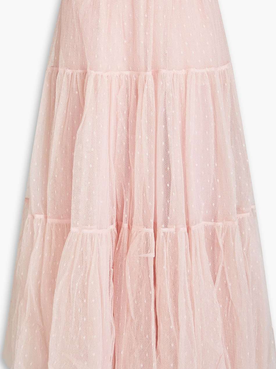 tiered point d'espirit maxi skirt