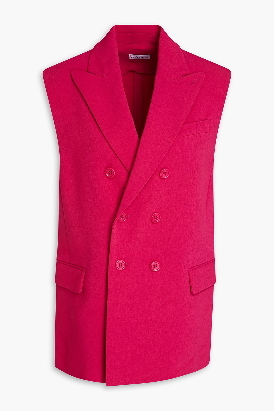 Red Valentino Double-breasted Crepe Vest In Pink