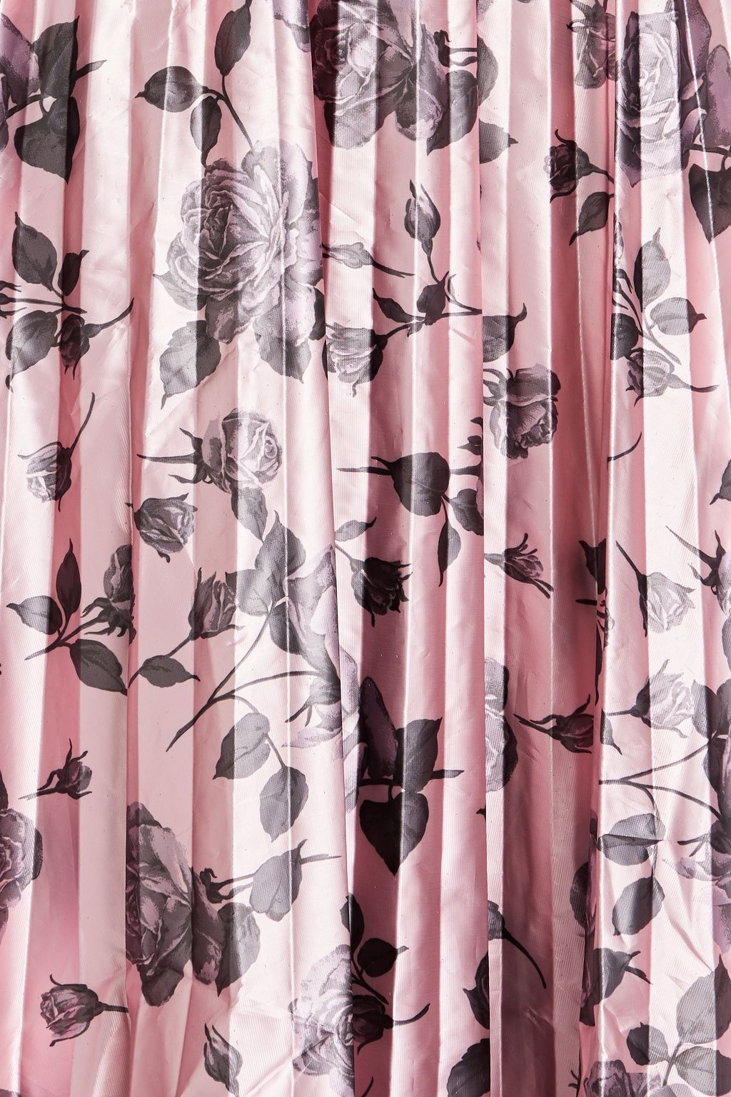 REDVALENTINO Pleated floral-print lamé midi skirt