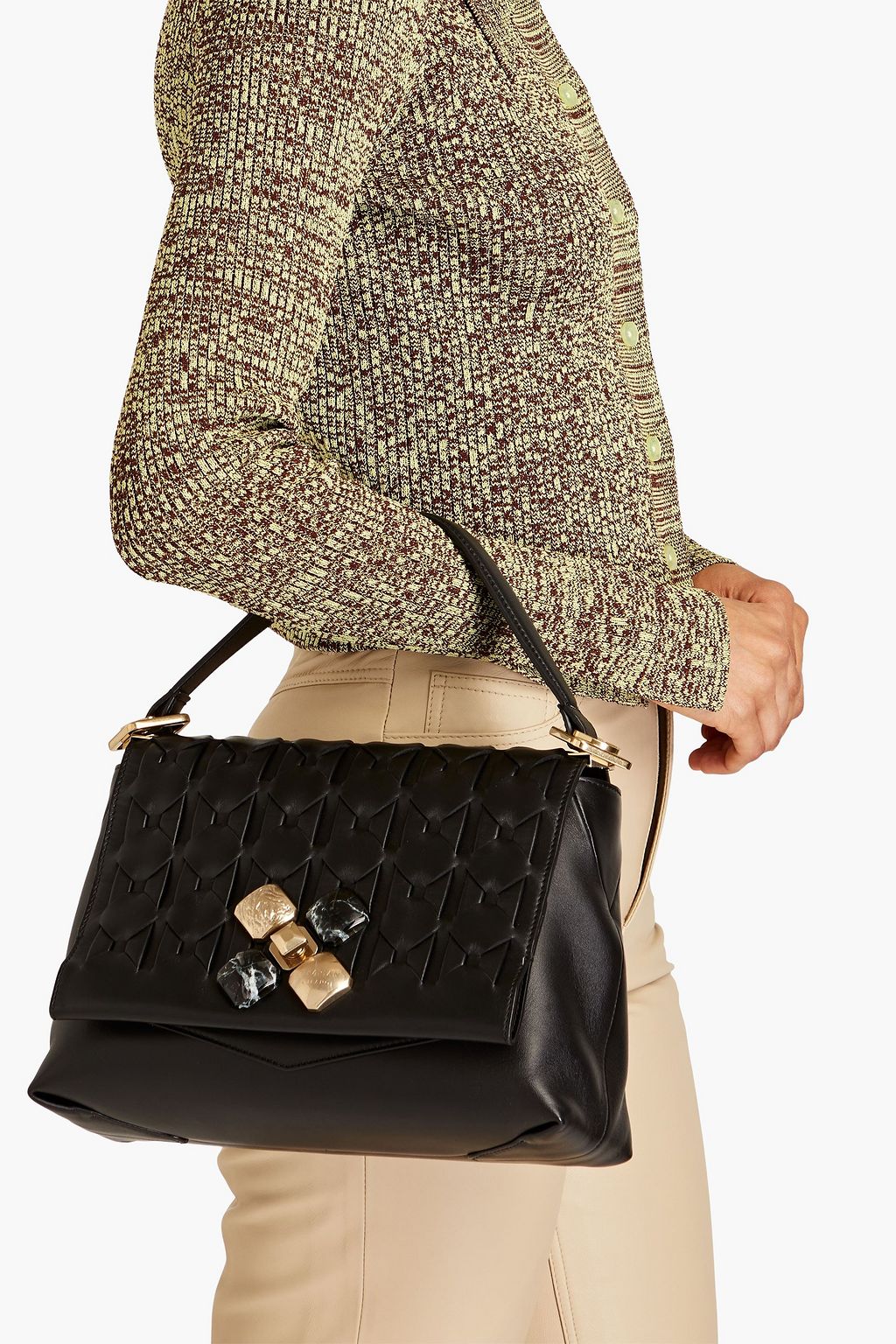 SERAPIAN 1928 embellished woven leather tote