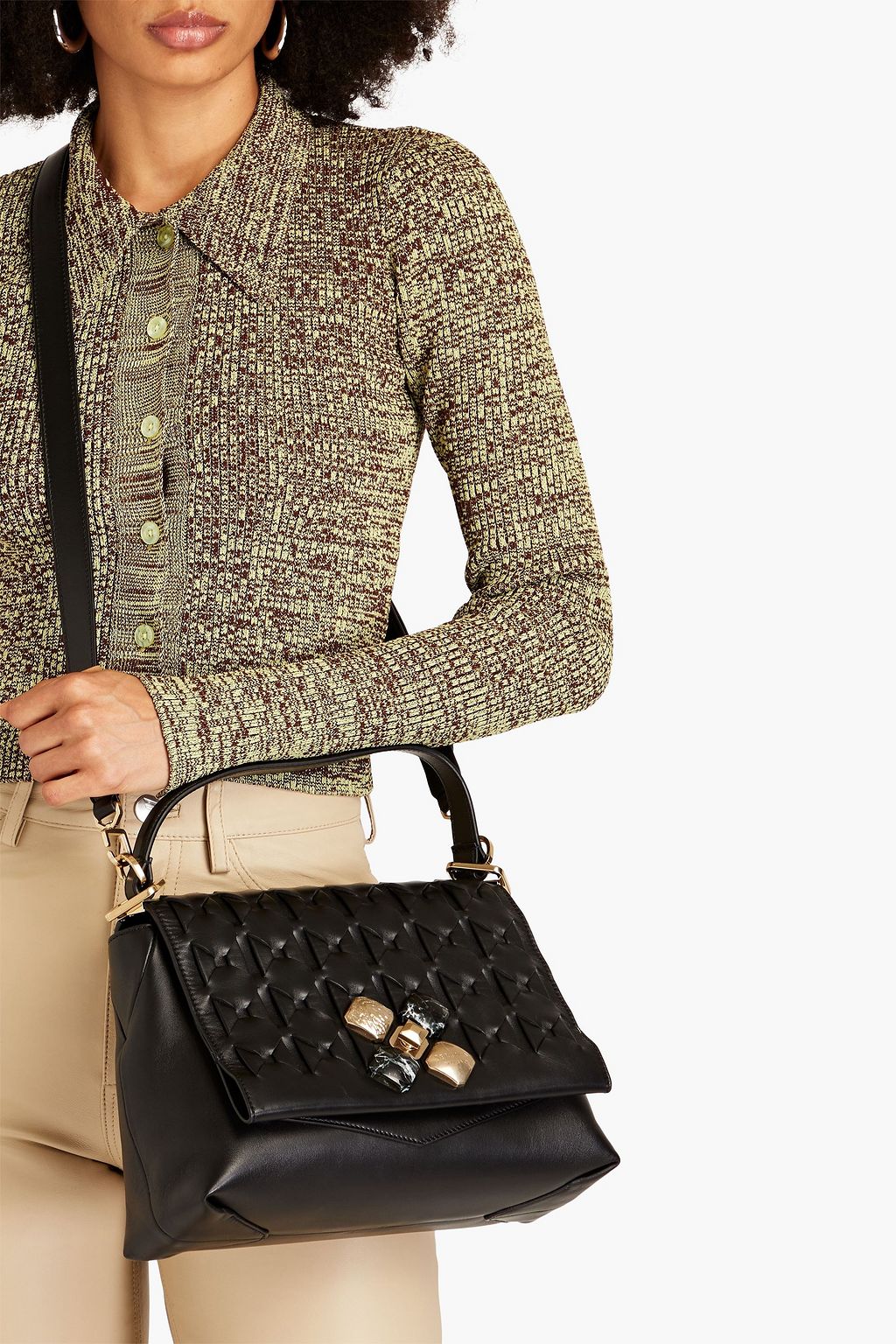 SERAPIAN 1928 embellished woven leather tote