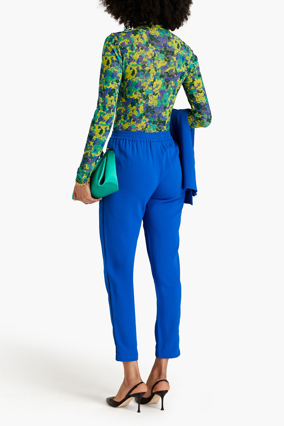 Red Valentino Stretch-crepe Tapered Pants In Bright Blue