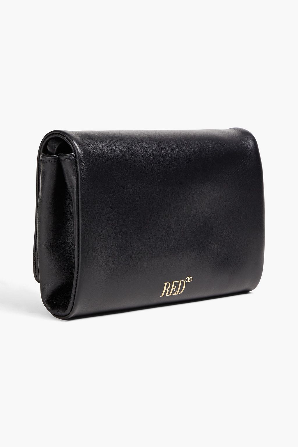 RED(V) Bow-embellished leather clutch