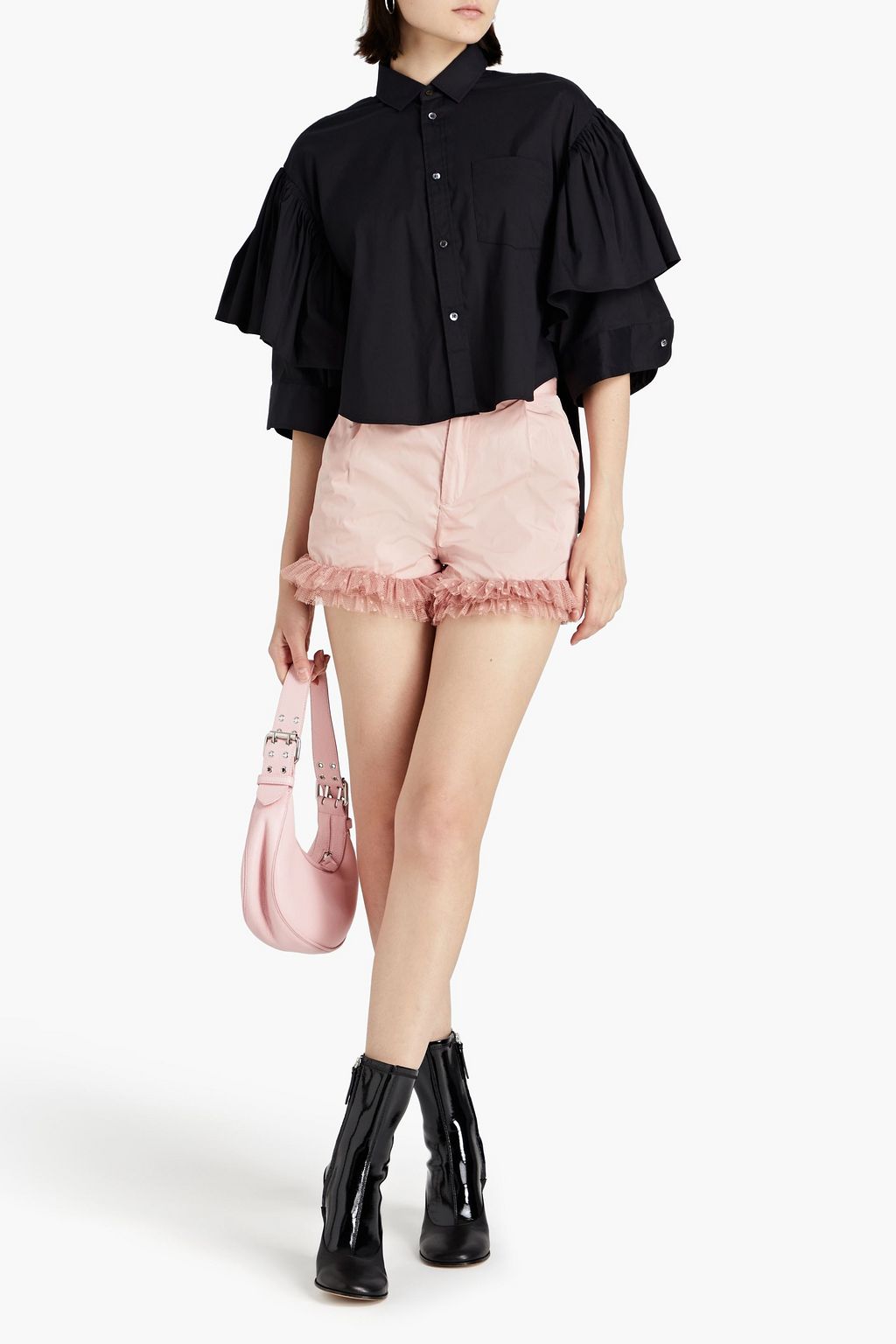 REDVALENTINO شورت من قماش عازل بحواف من قماش بوان ديسبري