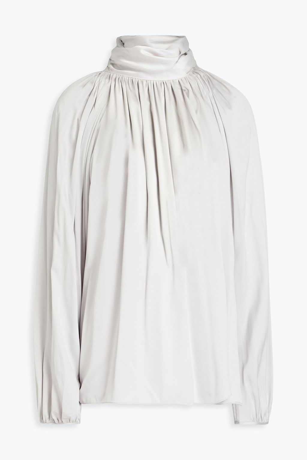 silver tie neck blouse