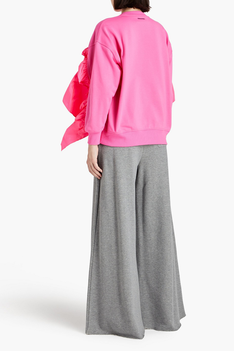  Redvalentino - Oversized-sweatshirt Aus Frottee Aus Einer Baumwollmischung Mit Tafteinsatz - Pink - Xs 